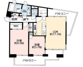 ロイヤルシーズン麻布永坂 9階 間取り図