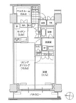 ブリリアイスト東雲キャナルコート 413 間取り図