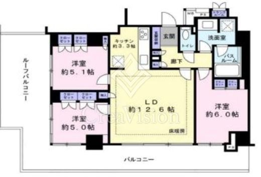 ライオンズ雪が谷大塚レジデンス 7階 間取り図