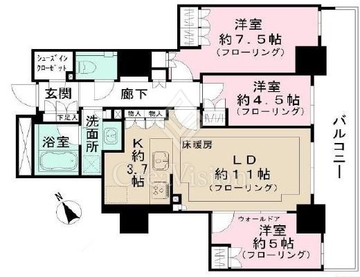 ザ・山王タワー 18階 間取り図
