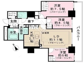 ザ・山王タワー 18階 間取り図