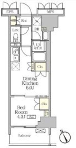 リーフシティ市川ザ・レジデンス 411 間取り図