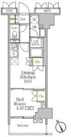 リーフシティ市川ザ・レジデンス 411 間取り図