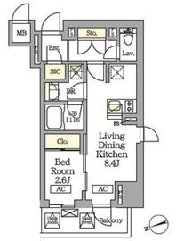 テラス北千住 205 間取り図