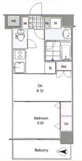 日神デュオステージ新宿外苑東通り 5階 間取り図