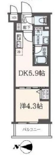 ハーモニーレジデンス東新宿 4階 間取り図