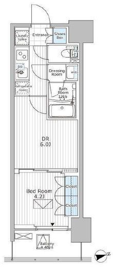 パークアクシス市川 402 間取り図