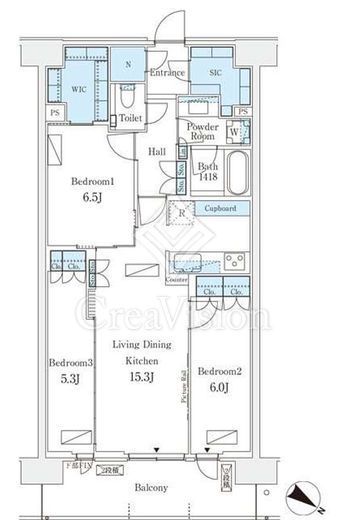 ロイヤルパークス有明 1511 間取り図