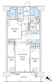 ロイヤルパークス有明 1511 間取り図
