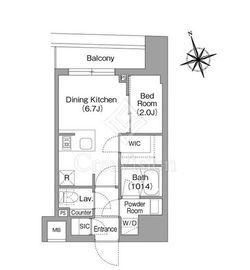 コンフォリア・リヴ八丁堀 304 間取り図