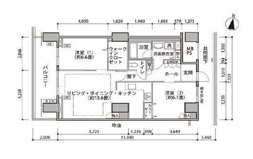 東雲キャナルコートCODAN 16-1307 間取り図
