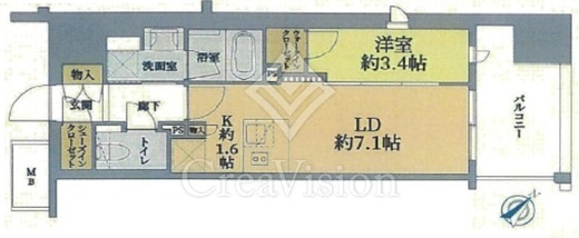 ジオ横浜大通り公園 5階 間取り図