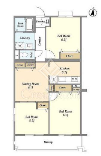 オーキッドレジデンス港北綱島ウエスト 406 間取り図