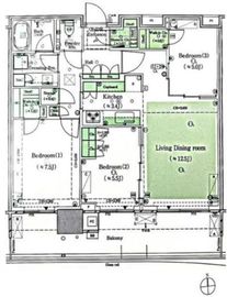 HARUMI FLAG PARK VILLAGE T棟 (晴海フラッグ パークヴィレッジ T棟) 44階 間取り図