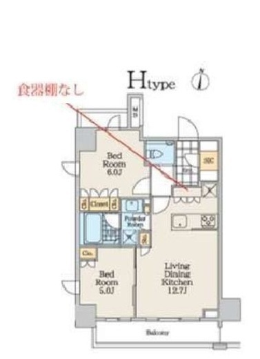 クレストコート中野富士見町 701 間取り図