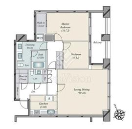 虎ノ門タワーズレジデンス 37階 間取り図