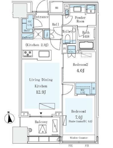 パークコートザ・三番町ハウス 16階 間取り図