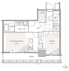 リビオレジデンス西麻布 1704 間取り図
