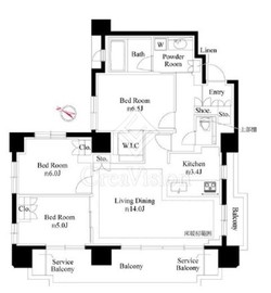 クリオ横濱桜木町 3階 間取り図