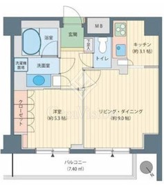 グランスイート代々木 9階 間取り図