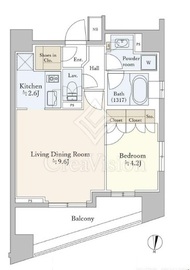 プライア渋谷 16階 間取り図
