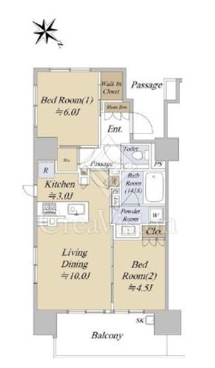 シティハウス巣鴨 7階 間取り図