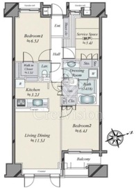 パークホームズセントラルシティ中央区湊 6階 間取り図