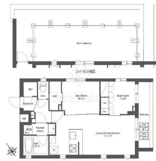 コンフォリア不動前 410 間取り図
