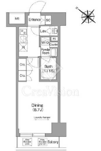 コンフォリア・リヴ茅場町 302 間取り図
