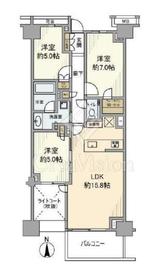 プラウド弦巻 7階 間取り図