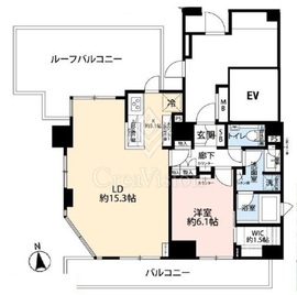 パークリュクス白金mono グレージュ 8階 間取り図