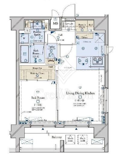 コンシェリア新宿イースト 13階 間取り図