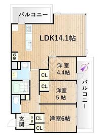 リビオタワー羽沢横浜国大 18階 間取り図