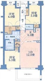ヴィークコート三軒茶屋ザ・グランツ 3階 間取り図