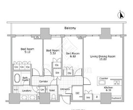 ブランズ渋谷桜丘 26階 間取り図