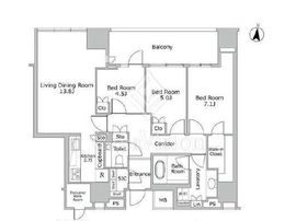 ザ・パークハウス白金二丁目タワー 10階 間取り図