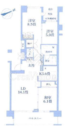 新百合ヶ丘レガートプレイス 10階 間取り図