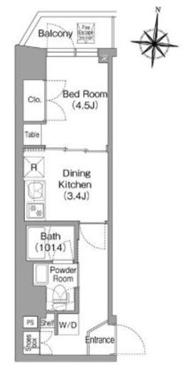 コンフォリア・リヴ木場EASTⅠ 902 間取り図