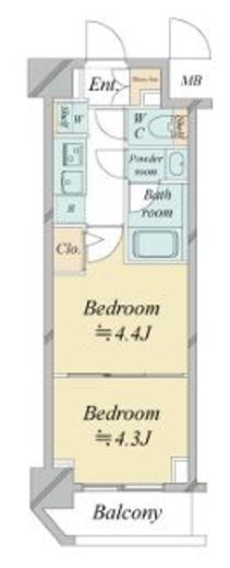 ドゥーエ新横浜 317 間取り図