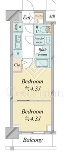 ドゥーエ新横浜 320 間取り図