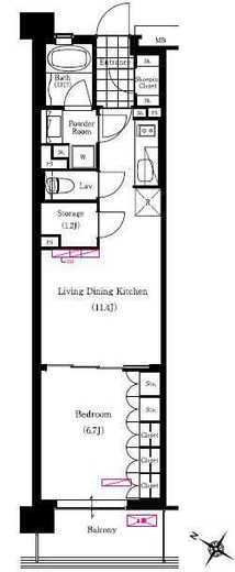 ブリリアイスト三軒茶屋アイビーテラス 103 間取り図