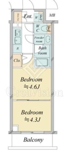 ドゥーエ新横浜 418 間取り図
