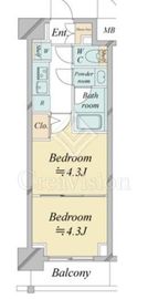ドゥーエ新横浜 420 間取り図
