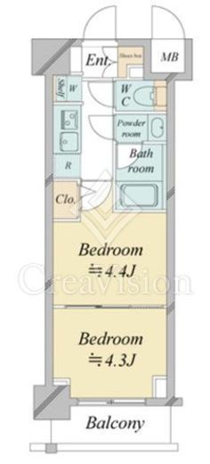 ドゥーエ新横浜 422 間取り図