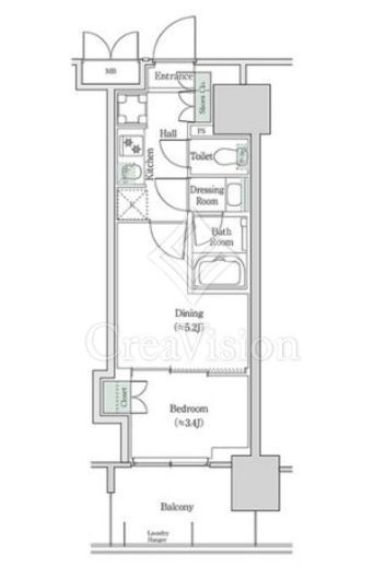 ブルックサイドレジデンス木場 433 間取り図