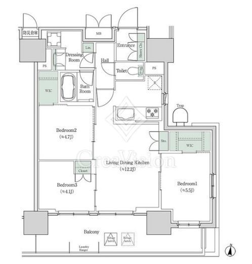 ブルックサイドレジデンス木場 922 間取り図