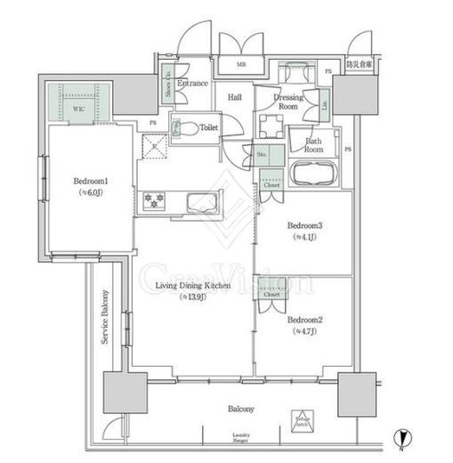 ブルックサイドレジデンス木場 923 間取り図
