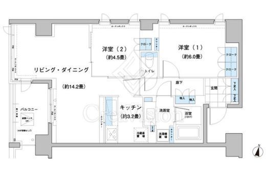 ガーデニエール砧レジデンス 621 間取り図
