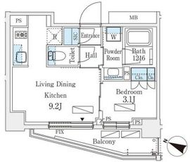 シーズンフラッツ町屋 306 間取り図