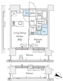 シーズンフラッツ町屋 702 間取り図